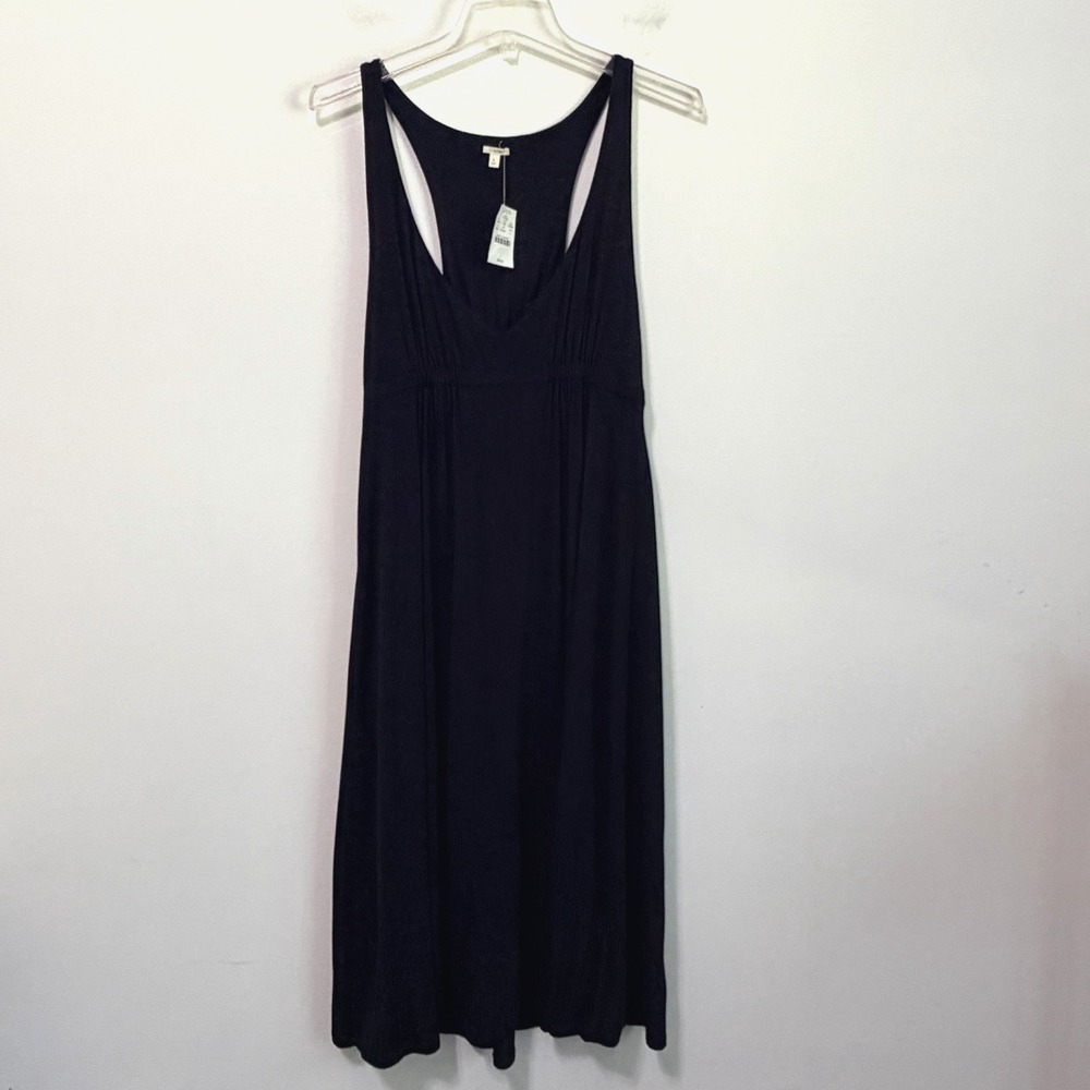 J Crew Dress L Navy Blue Jersey Knit Stretch Sleeveless Tank‎ Summer Classic NEW